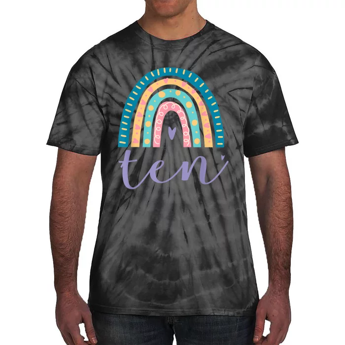 Ten Year Old Rainbow 10th Birthday Gifts For Girls 10 Bday Tie-Dye T-Shirt