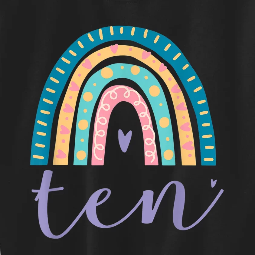 Ten Year Old Rainbow 10th Birthday Gifts For Girls 10 Bday Kids Sweatshirt