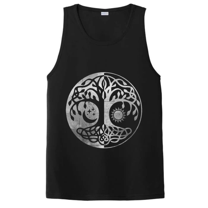 Tree Yggdrasil Of Life Viking Norway Runes Symbol Norse Rune Performance Tank