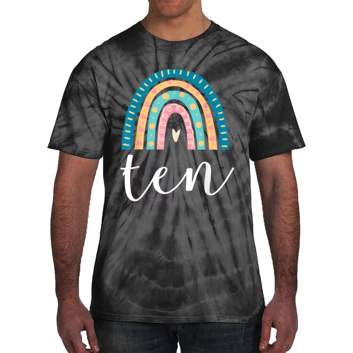 Ten Year Old Rainbow 10th Birthday Gifts For Girls 10 Bday Tie-Dye T-Shirt