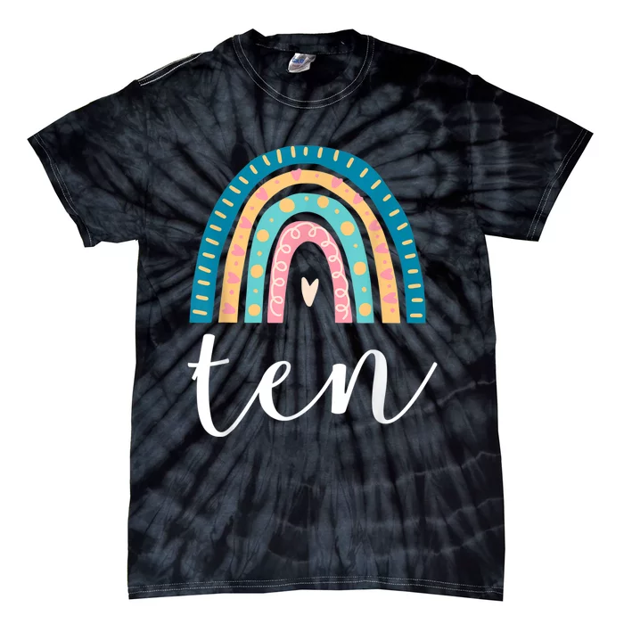 Ten Year Old Rainbow 10th Birthday Gifts For Girls 10 Bday Tie-Dye T-Shirt