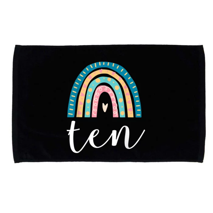 Ten Year Old Rainbow 10th Birthday Gifts For Girls 10 Bday Microfiber Hand Towel