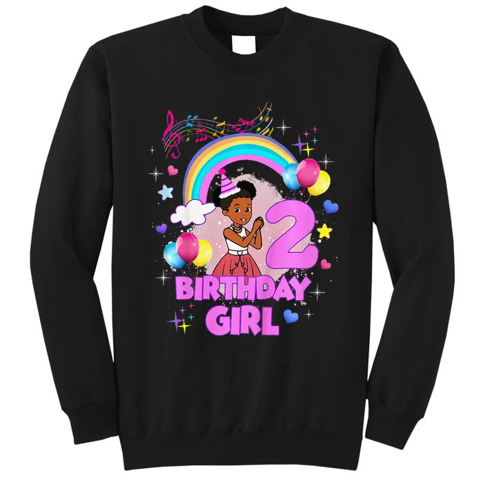 Two Year Old Birthday Girl Cute 2nd Birthday Corner Sweatshirt