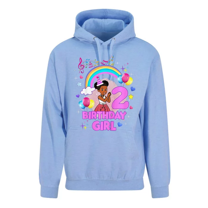 Two Year Old Birthday Girl Cute 2nd Birthday Corner Unisex Surf Hoodie