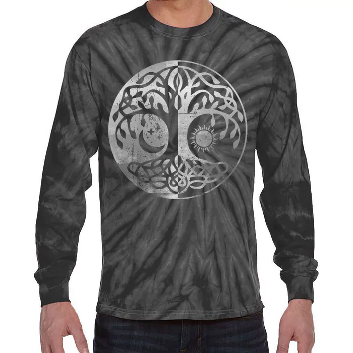 Tree Yggdrasil Of Life Viking Norway Runes Symbol Norse Rune Tie-Dye Long Sleeve Shirt