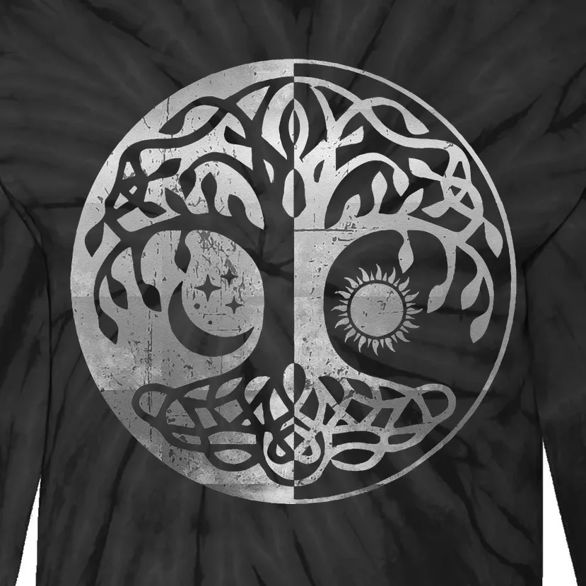 Tree Yggdrasil Of Life Viking Norway Runes Symbol Norse Rune Tie-Dye Long Sleeve Shirt