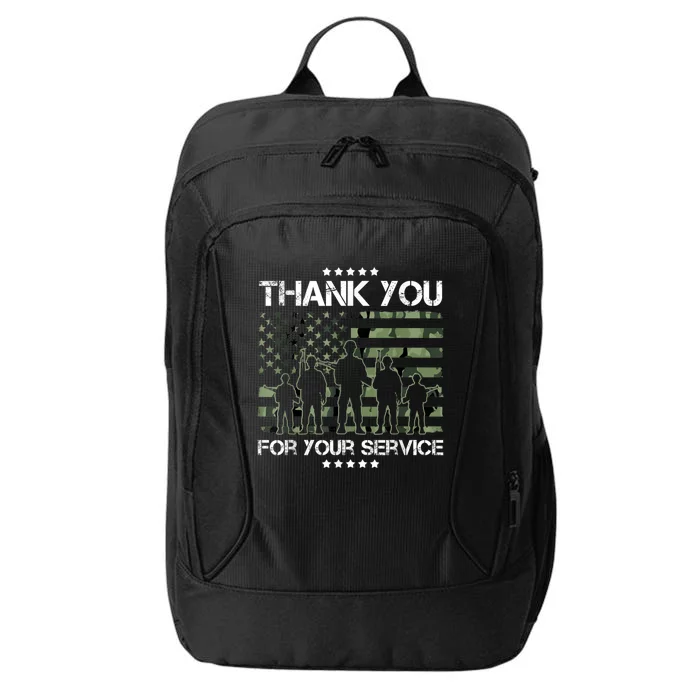 Thank You Patriotic Veteran Memorial Day USA Camouflage City Backpack