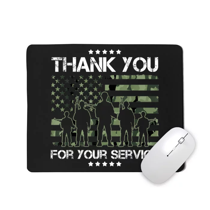 Thank You Patriotic Veteran Memorial Day USA Camouflage Mousepad