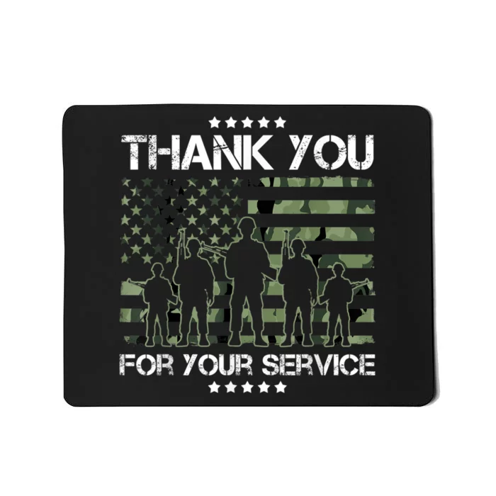 Thank You Patriotic Veteran Memorial Day USA Camouflage Mousepad