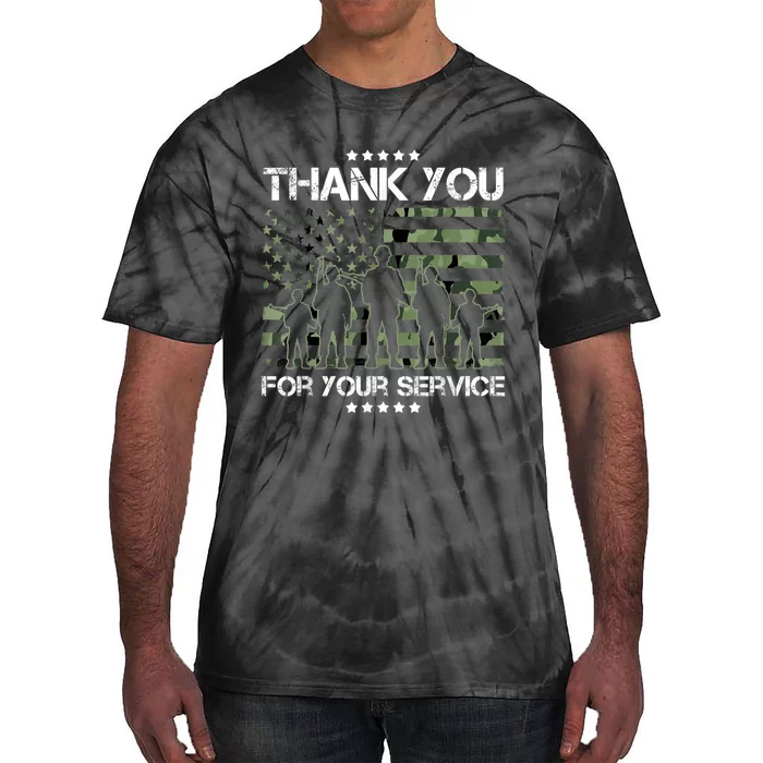 Thank You Patriotic Veteran Memorial Day USA Camouflage Tie-Dye T-Shirt