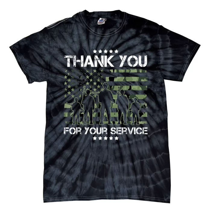 Thank You Patriotic Veteran Memorial Day USA Camouflage Tie-Dye T-Shirt