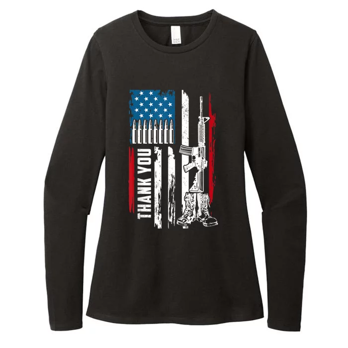 Thank You Patriotic Men Memorial Day 4th Of July US Flag Womens CVC Long Sleeve Shirt