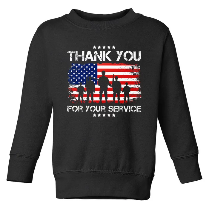 Thank You Patriotic Veteran Memorial Day Toddler Sweatshirt