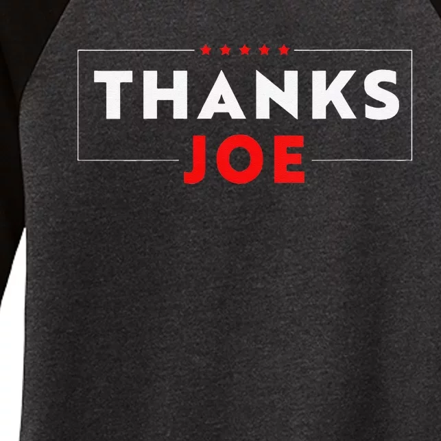 Thank You President Thank You Joe Biden Thanks Joe Women's Tri-Blend 3/4-Sleeve Raglan Shirt