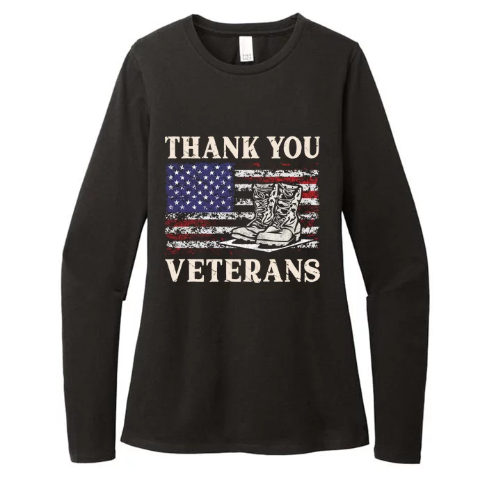 Thank You Patriotic Veteran Memorial Day 4th Of July Us Flag Gift Womens CVC Long Sleeve Shirt