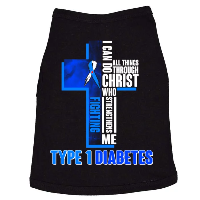 Type 1 Diabetes Awareness Warrior Cross Doggie Tank