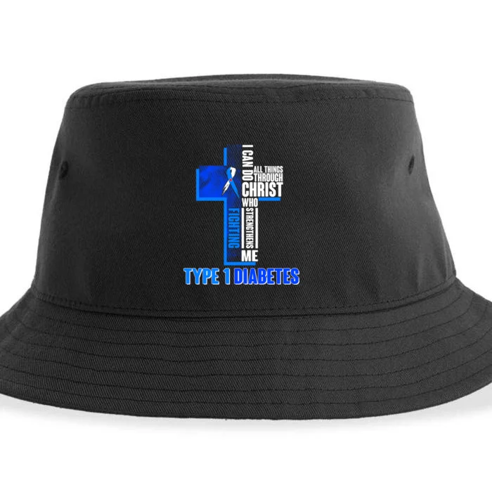 Type 1 Diabetes Awareness Warrior Cross Sustainable Bucket Hat