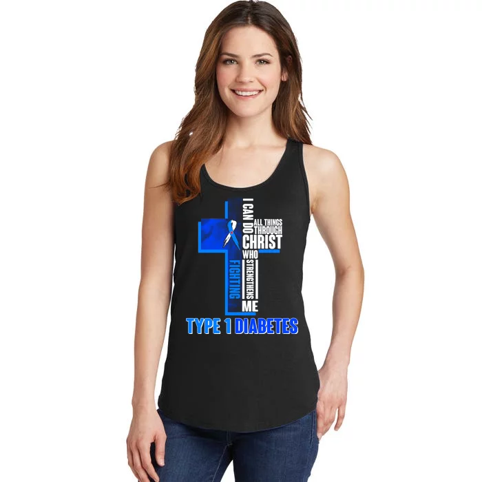 Type 1 Diabetes Awareness Warrior Cross Ladies Essential Tank