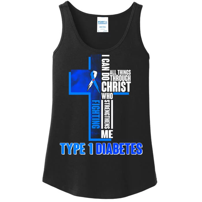 Type 1 Diabetes Awareness Warrior Cross Ladies Essential Tank