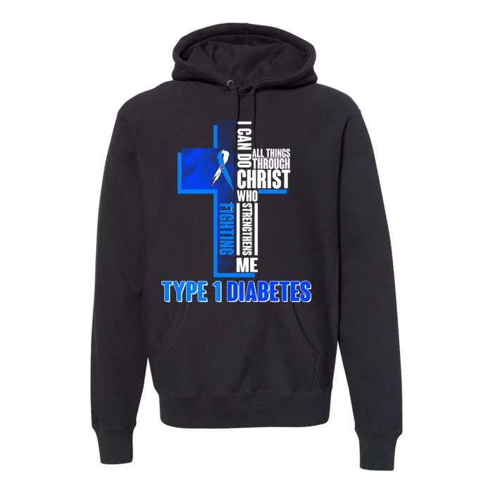 Type 1 Diabetes Awareness Warrior Cross Premium Hoodie