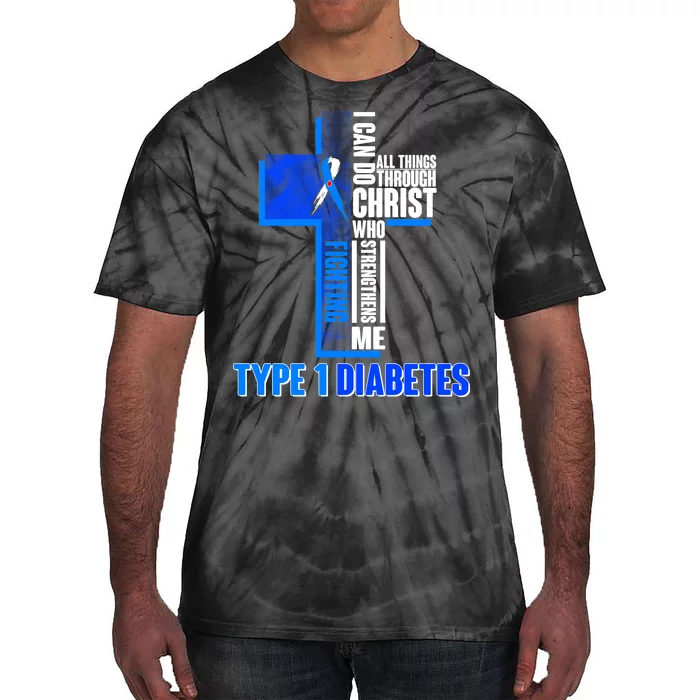 Type 1 Diabetes Awareness Warrior Cross Tie-Dye T-Shirt