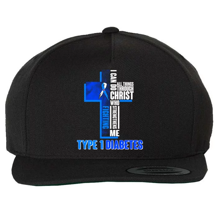 Type 1 Diabetes Awareness Warrior Cross Wool Snapback Cap