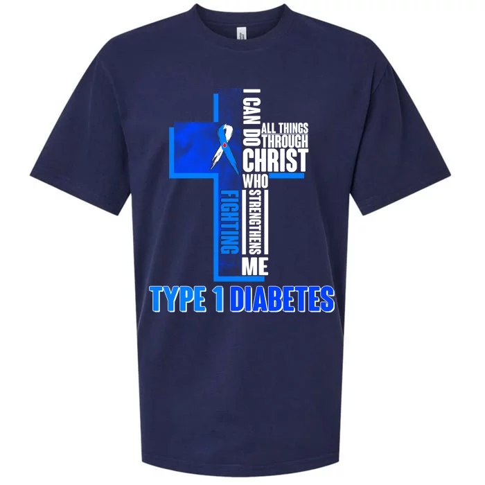 Type 1 Diabetes Awareness Warrior Cross Sueded Cloud Jersey T-Shirt