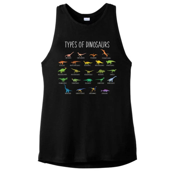 Types of Dinosaurs Ladies Tri-Blend Wicking Tank