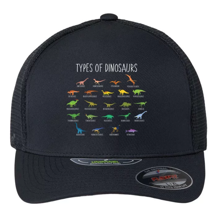 Types of Dinosaurs Flexfit Unipanel Trucker Cap