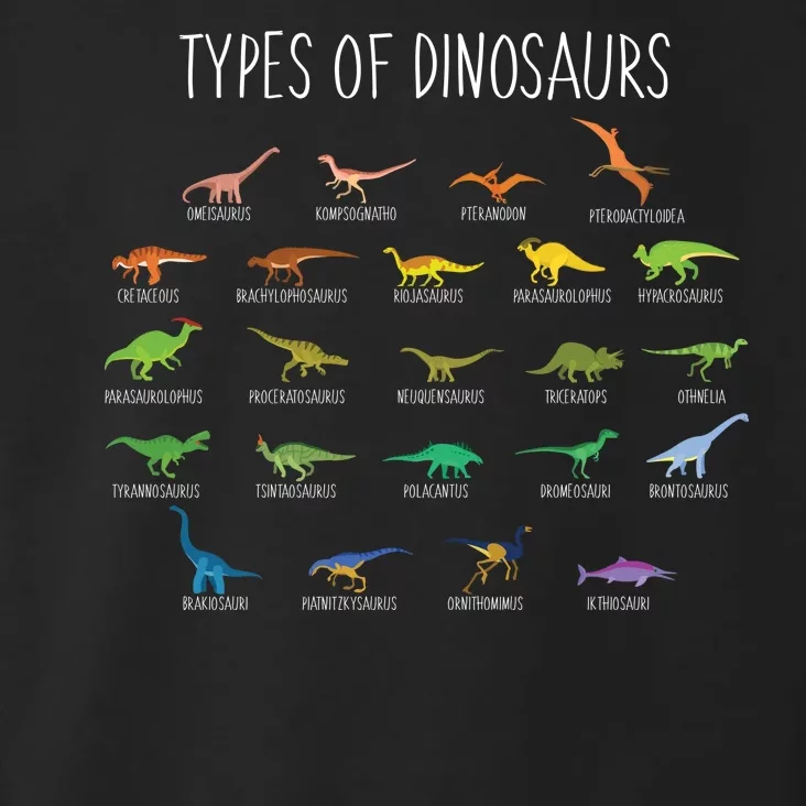 Types of Dinosaurs Toddler Hoodie