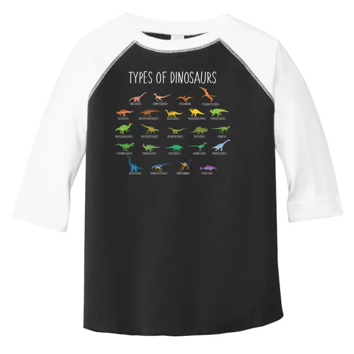 Types of Dinosaurs Toddler Fine Jersey T-Shirt