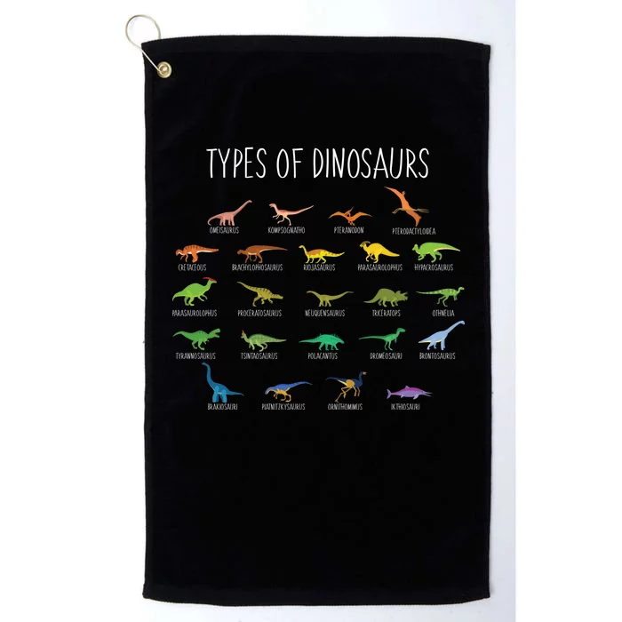 Types of Dinosaurs Platinum Collection Golf Towel