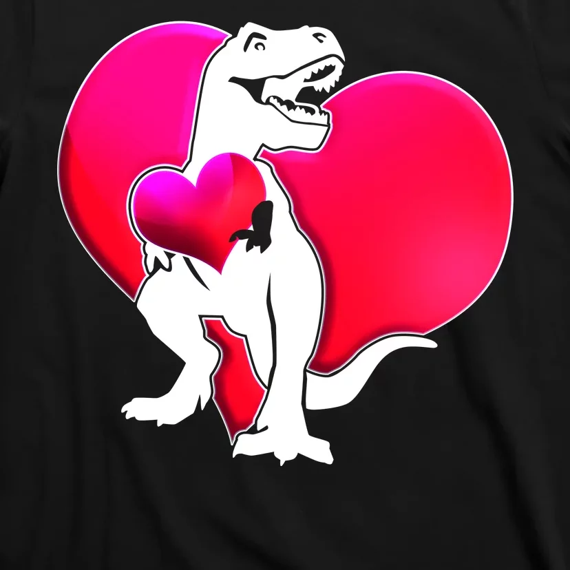 Tyrannosaurus Rex Valentine Heart Dinosaur T-Shirt