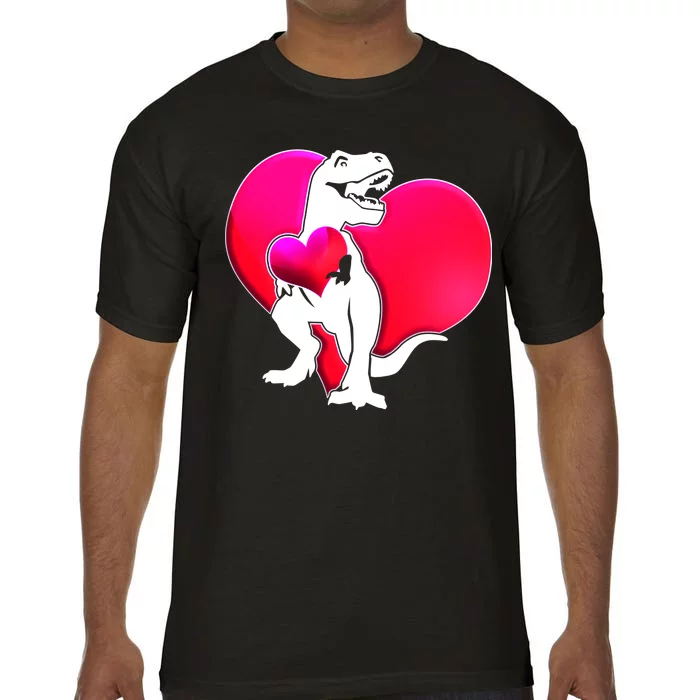 Tyrannosaurus Rex Valentine Heart Dinosaur Comfort Colors T-Shirt