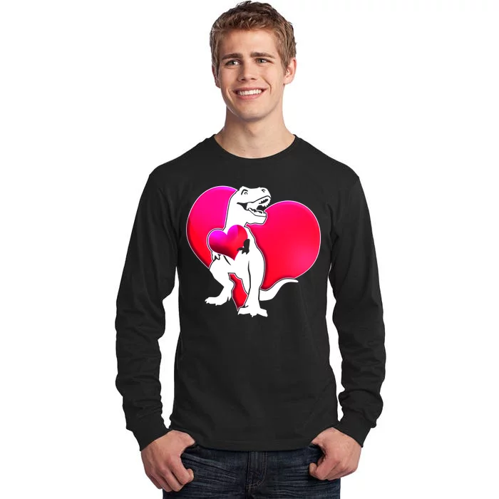 Tyrannosaurus Rex Valentine Heart Dinosaur Tall Long Sleeve T-Shirt