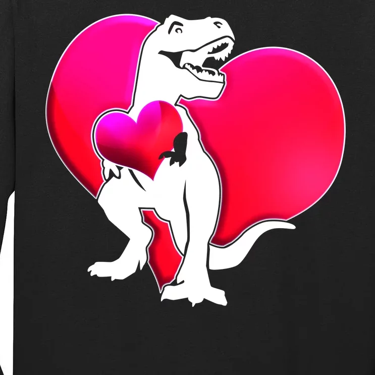 Tyrannosaurus Rex Valentine Heart Dinosaur Tall Long Sleeve T-Shirt