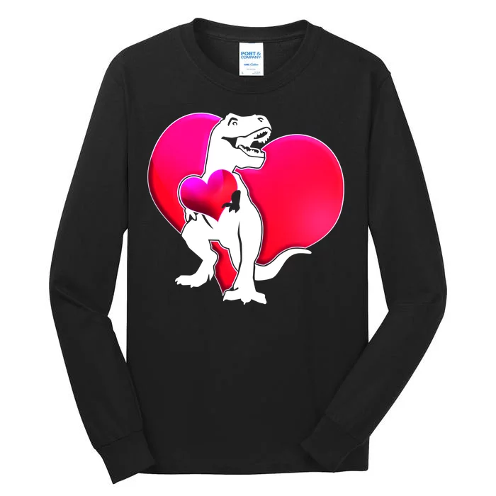 Tyrannosaurus Rex Valentine Heart Dinosaur Tall Long Sleeve T-Shirt