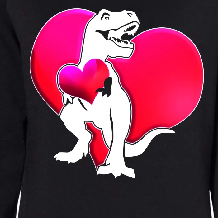 Tyrannosaurus Rex Valentine Heart Dinosaur Womens California Wash Sweatshirt