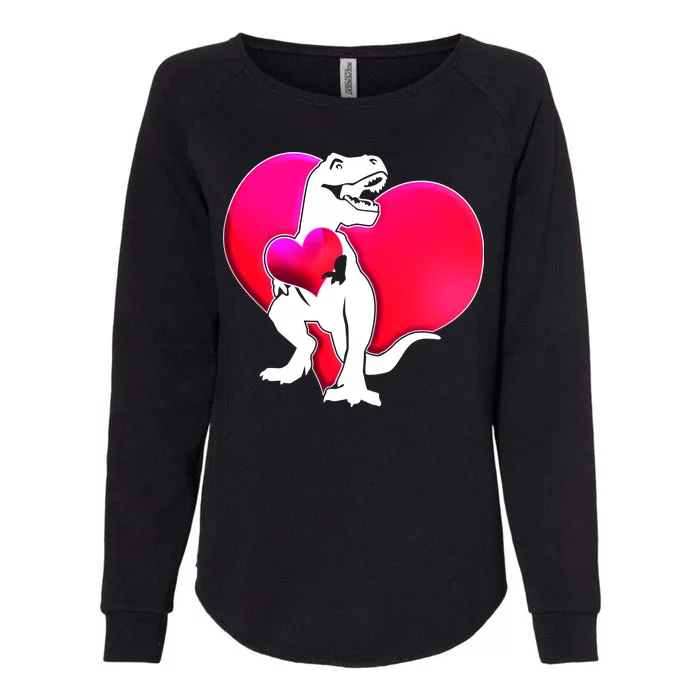 Tyrannosaurus Rex Valentine Heart Dinosaur Womens California Wash Sweatshirt