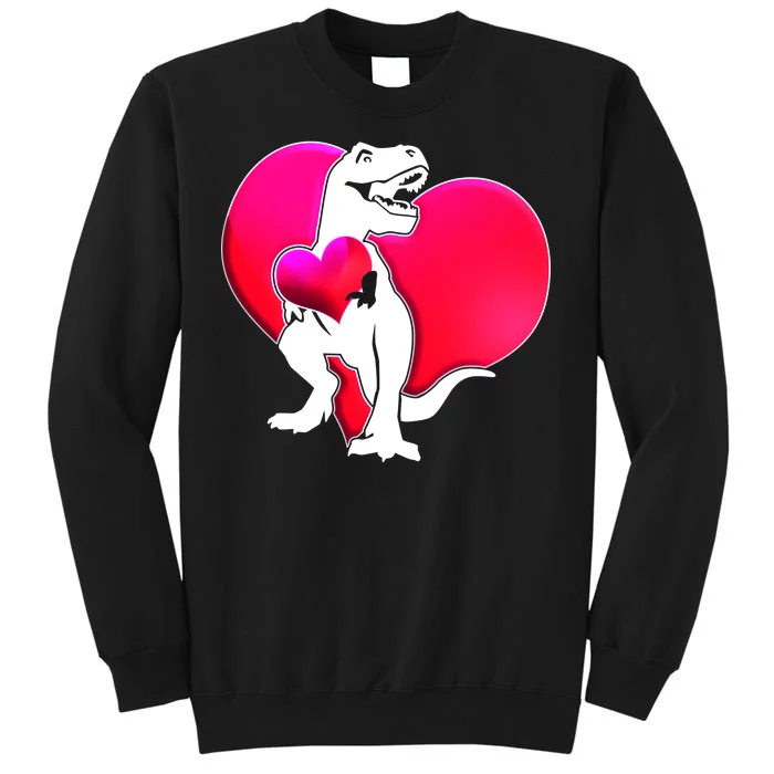 Tyrannosaurus Rex Valentine Heart Dinosaur Tall Sweatshirt