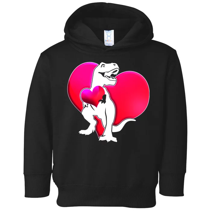 Tyrannosaurus Rex Valentine Heart Dinosaur Toddler Hoodie