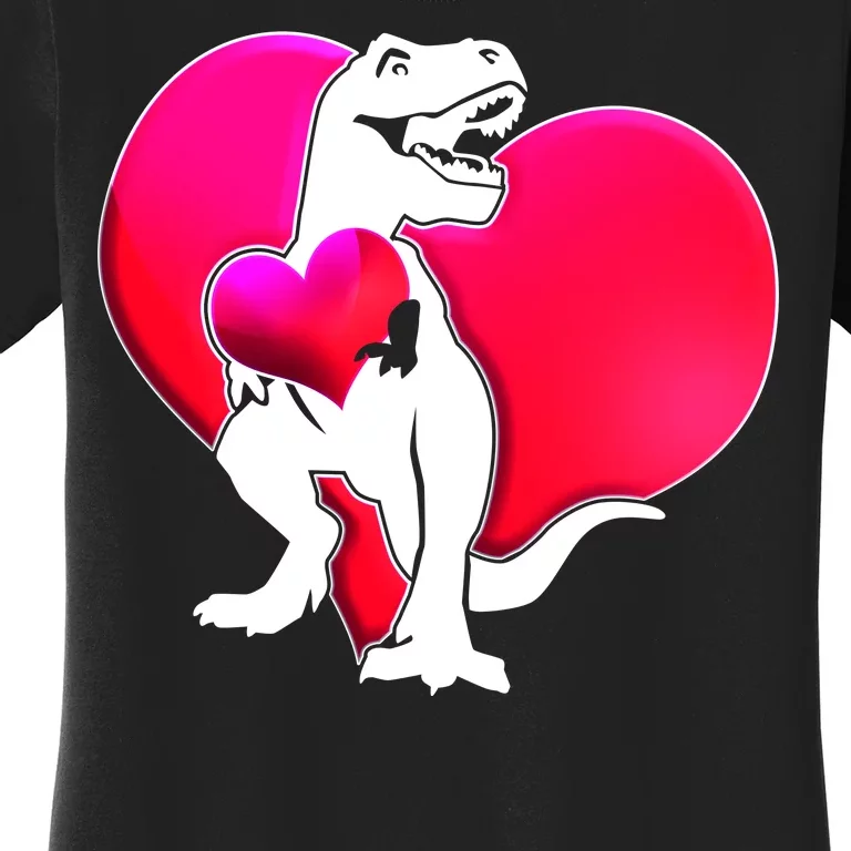 Tyrannosaurus Rex Valentine Heart Dinosaur Women's T-Shirt