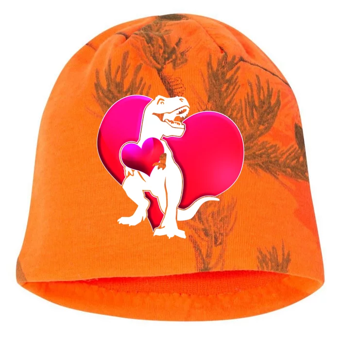 Tyrannosaurus Rex Valentine Heart Dinosaur Kati - Camo Knit Beanie