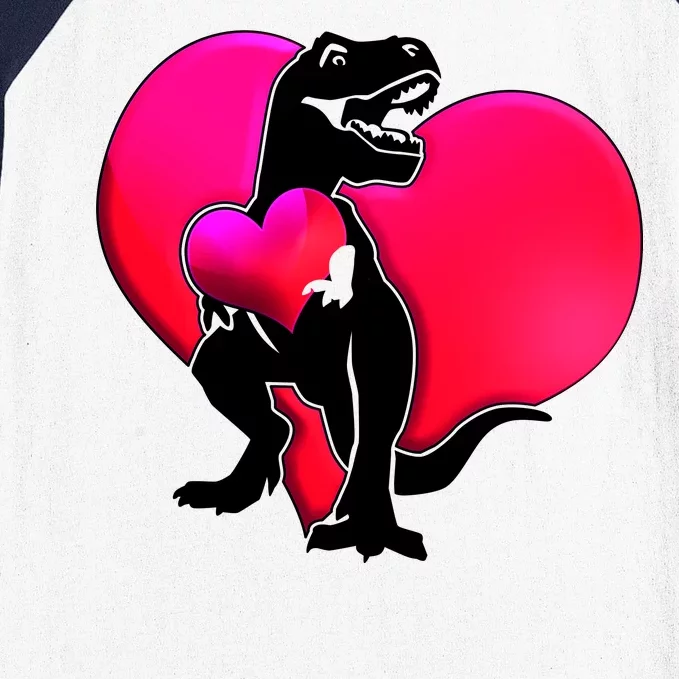 Tyrannosaurus Rex Valentine Heart Dinosaur Baseball Sleeve Shirt