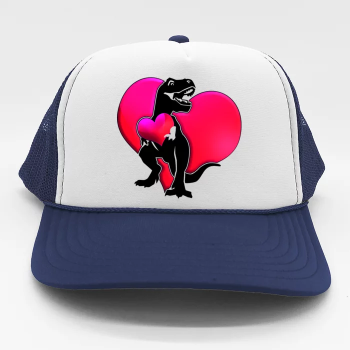 Tyrannosaurus Rex Valentine Heart Dinosaur Trucker Hat