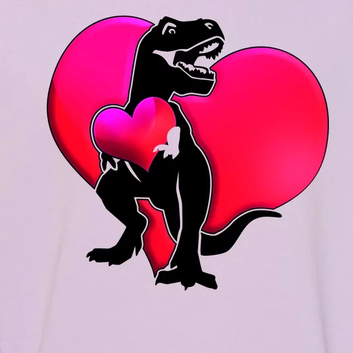 Tyrannosaurus Rex Valentine Heart Dinosaur Garment-Dyed Sweatshirt