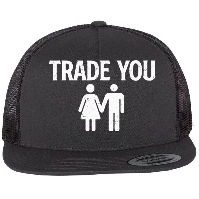 Trade You Swinger Wife Husband Swapping Swinging Lifestyle Flat Bill Trucker Hat