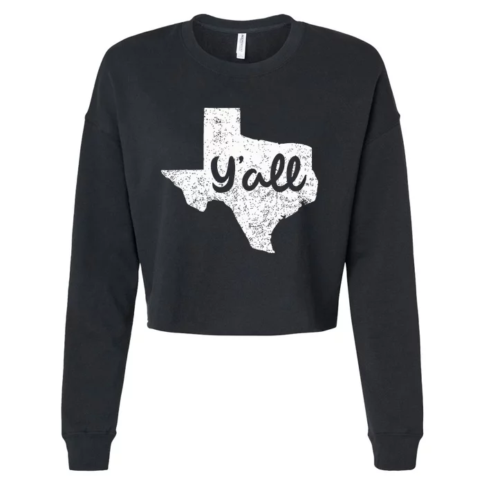 Texas YAll Southern Saying Proud Texan Quote Cropped Pullover Crew