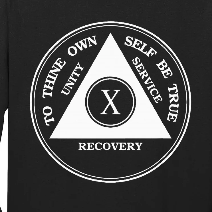 Ten Years Sober 10 Years Aa Sobriety Tall Long Sleeve T-Shirt