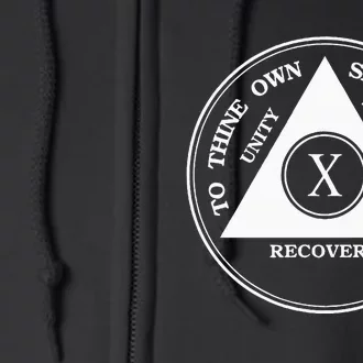 Ten Years Sober 10 Years Aa Sobriety Full Zip Hoodie